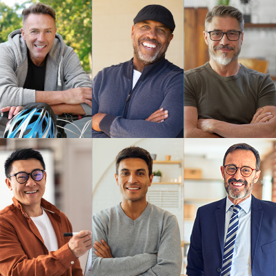 Diverse collage of men