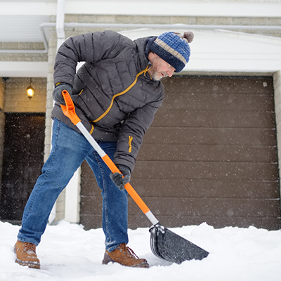 Person shoveling snow
