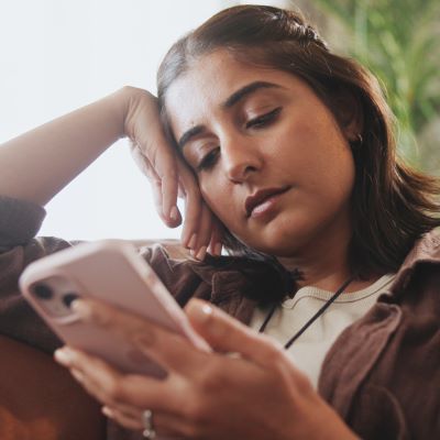 girl watching phone