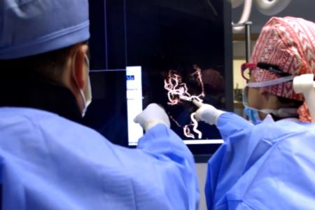 doctors pointing at screen